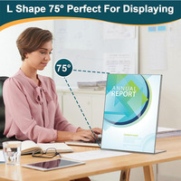 Support de menu en acrylique transparent en forme de L pour table, idéal pour les bureaux et les restaurants