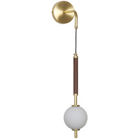 Lampe murale, lampe de chevet pour chambre à coucher, lampe de salon de luxe, en bois de noyer, style chinois moderne et simple, fond tout en cuivre