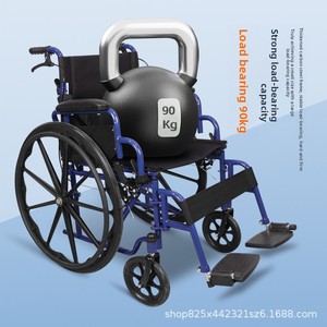 Sedia a Rotelle Manuale Pieghevole Leggera da 24 Pollici Stile Ospedaliero per Anziani e Disabili con Massaggio Terapeutico - Product Image 2