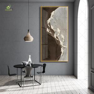 Pintura Mural de Lujo Personalizada al por Mayor con Impresión HD para Decoración del Hogar, Lienzo con Nueve Peces de Cristal y Porcelana con Luz LED - Product Image 1