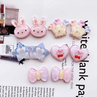 Breloques en résine lapin à dos plat, cabochons pour slime, bricolage, décoration de téléphone portable, artisanat capillaire pour enfants