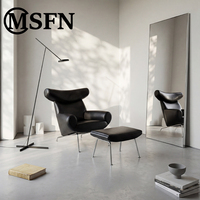 Chaise longue de luxe moderne inclinable en acier inoxydable avec repose-pieds pour salon, chambre, villa et appartement
