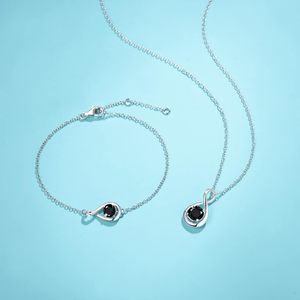 Infinity Pendant <b>Necklace</b> Sterling Silver Round Zircon Claw Setting Women's Fine Jewelry Anniversary Birthday Gift - Product Image 3
