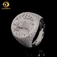 Nouveau stock Bague pour homme style Hip Hop Iced Out en Argent sterling 925 avec Moissanite D VVS, modèle Rim Reaper, pour rappeur