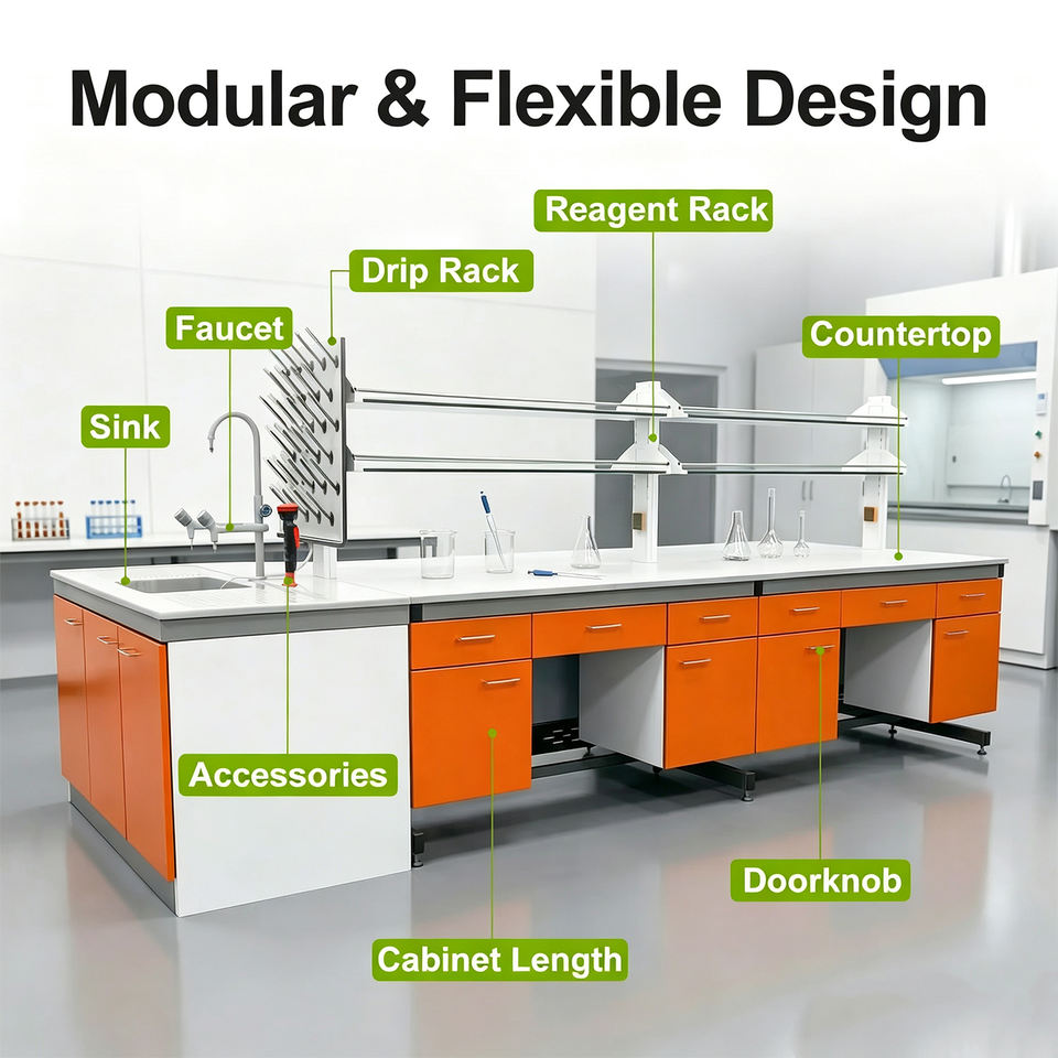 Testing Lab Bench Durable Lab Bench Custom Size Laboratory Work Station with Storage ...