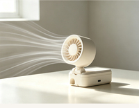 Ventilateur portable rechargeable à main, 5 vitesses, pliable, mini ventilateur de bureau à clip avec affichage numérique, type C, pour les voyages et l'extérieur
