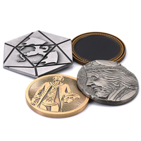 Pièces de monnaie 3D personnalisées en laiton doré, plaquées argent, avec boîte – Vente en gros à prix réduit