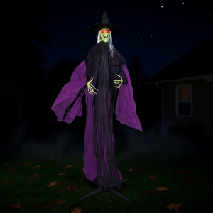 Décoration de jardin gonflable de sorcière d'Halloween de 7,2 pieds avec yeux lumineux activés par le son, modèle D0100XUT6KA - Product Image 2