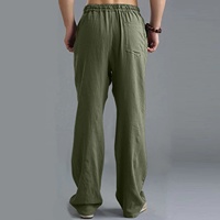 Nouveau logo de la mode Pantalon de survêtement en lin pour hommes de grande taille à impression personnalisée pour l'extérieur Pantalon de survêtement ample uni pour hommes