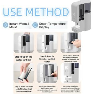 Nouveau produit phare 2026 : Stérilisateur chauffe-serviettes électrique portable pour serviettes de visage, chauffe en 5 secondes, chauffe-serviettes jetables automatique - Product Image 5