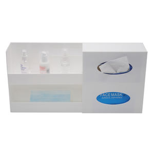 Durevole acrilico chiaro a parete Dispenser maschera portaoggetti organizzatore per laboratorio medico odontoiatrico e ufficio PPE - Product Image 3