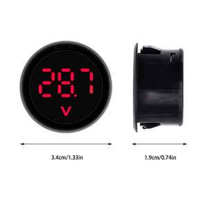 DC 4-100V DC จอแสดงผลโวลต์มิเตอร์แบบดิจิตอล LED จอแสดงผลแบบดิจิตอล โวลต์มิเตอร์แบบวงกลมสองสาย ป้องกันการเชื่อมต่อแบบย้อนกลับ - Product Image 3