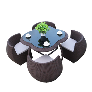 Gran oferta, estilo moderno, 1 mesa, 4 <span class=keywords><strong>sillas</strong></span>, juego <span class=keywords><strong>de</strong></span> jardín <span class=keywords><strong>de</strong></span> mimbre <span class=keywords><strong>de</strong></span> ratán, muebles <span class=keywords><strong>de</strong></span> exterior económicos para comedor, sala <span class=keywords><strong>de</strong></span> estar, hoteles, parques - Product Image 3