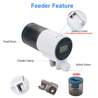Distributeur automatique de nourriture pour poissons en plastique, minuterie intelligente, distribution précise de petites quantités de nourriture pour aquarium, koïs et poissons rouges