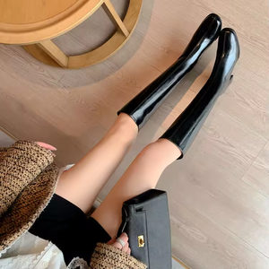 2025 New Style Genuine Leather Women's Shoes Luxury Designer Knee-High boots Outdoor Fashion Pointed Toe High Over Knee Boots - Product Image 5