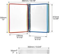 Sistema de Exhibición de Carteles A4 de PVC para Montaje en Pared, 5 Tableros Multicolores, Portadocumentos para Oficinas, Restaurantes y Espacios Públicos