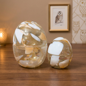 Porte-bougie en verre de luxe en forme de hibou avec couvercle, fait main, en verre coloré, résistant à la chaleur, de haute qualité pour la maison et la Saint-Valentin - Product Image 1
