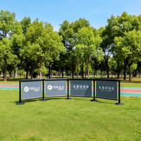 Barrière de délimitation télescopique de 1,0 m pour événements, avec sangle d'isolation pour cinéma, poteau de clôture publicitaire personnalisé pour files d'attente extérieures, modèle F1