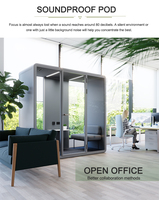 Cabine téléphonique insonorisée acoustique pour bureau, de taille moyenne, pour studio d'enregistrement, cabine de bureau, cabine de réunion pour deux personnes