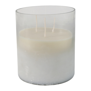 Candela Votiva Profumata al Gelsomino in Vetro Satinato a 3 Stoppini per Interni ed Esterni, Decorazione per la Casa - Product Image 1