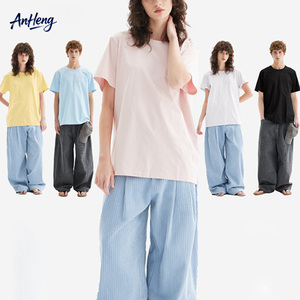 Camiseta Casual de Verano Sorona 220G al por Mayor, Unisex, Color Sólido, Hombros Caídos, Corte Holgado, Secado Rápido, Transpirable, para Uso Diario, Proveedor - Product Image 1
