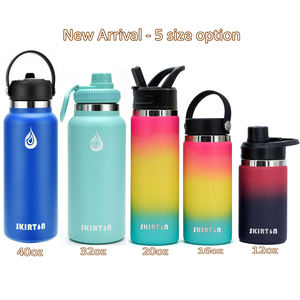 Botella de Agua de 16oz, 20oz, 32oz, 40oz, Botella de Agua Aislada de Acero Inoxidable, Botella Térmica con Tapa y Pajita - Product Image 3