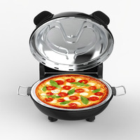Four à pizza rapide et amusant pour la maison, plaque de cuisson de 12 pouces avec pierre à cuire en céramique, crêpe/crêpière, pizza italienne, machine à pizza électrique