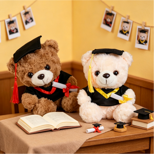 Nouveauté : Ours en peluche de graduation avec toque et diplôme – Jouets et souvenirs pour cérémonies de remise des diplômes des étudiants - Product Image 1