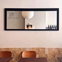 Specchio da Parete con Decorazione Artistica a Linee di Rose, Specchio con Citazione 'You Are Beautiful' Incorniciato per Soggiorno e Sala da Pranzo