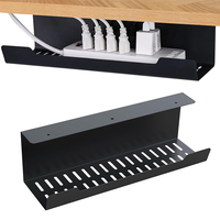 Système de gestion des cordons de câble de bureau sous la table Plateau de câbles Support de multiprise Cordon de fil Tamer Organizer Management Rack