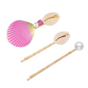 Ensemble de pinces à cheveux coréennes pour filles, motif coquillage et étoile de mer, 3 pièces, accessoires de fête doux pour l'été - Product Image 2