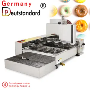 जर्मनी Deutstandard NP-4 स्नैक मशीन डोनट फ्रायर मशीन स्वचालित मिनी 4 पंक्ति डोनट मेकर मशीन
