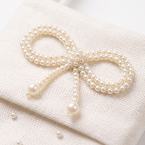 White Velvet Pearl Bow Christmas Stocking Beaded Elegant Xmas Sock for Wedding Mantel <b>Party</b> <b>Decor</b> - Product Image 2