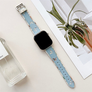 Correa de reloj de cuero hueca con diseño de mariposa para niñas, correa grabada, pulsera genuina para Apple Ultra 49 46 45 42 40 mm Series Bands - Product Image 3