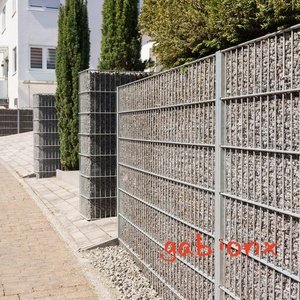 กล่องรั้วลวดตาข่ายแบบเชื่อมกาเบี่ยนกรงหินแบบสานสานสำหรับ100x100x30cm รั้วติดผนัง