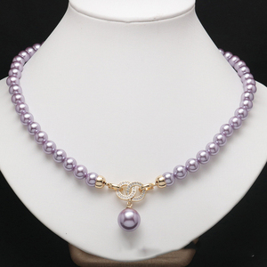 Collana di perle di conchiglia elegante classica collana di perle 18K placcato in oro placcato rame intarsiato zircone per <span class=keywords><strong>regalo</strong></span> di <span class=keywords><strong>gioielli</strong></span> per le donne <span class=keywords><strong>della</strong></span> <span class=keywords><strong>festa</strong></span> <span class=keywords><strong>della</strong></span> <span class=keywords><strong>mamma</strong></span> - Product Image 3