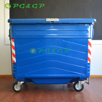 Conteneur à déchets en acier galvanisé de 2 mètres cubes en gros, conteneur à déchets de recyclage de 2 mètres cubes