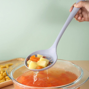 Silicone Strainer Spoon <b>Large</b> Non-Stick Heat Resistant Kitchen Cooking Tool For Pasta Water Draining - Product Image 2