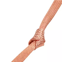 Cinta de Cobre Trenzada Plana, Precio al por Mayor, Flexible, Diámetro 0.15mm, Rojo, Cobre Desnudo Sólido, 6 AWG, Cable Trenzado
