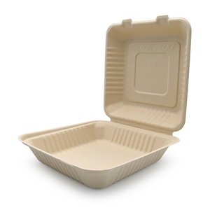100% mía bã mía sợi nhà compostable vỏ sò đưa ra thực phẩm container 9x9 1-Ngăn để đi container - Product Image 4