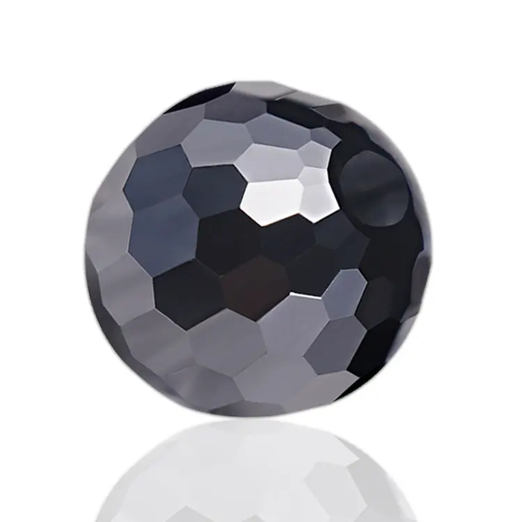 SICGEM nuova forma prezzo all'ingrosso diamante naturale sciolto colore nero rosario sfaccettature perline rotonde sfera Moissanite