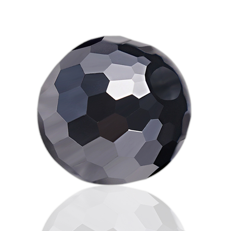 SICGEM nuova forma prezzo all'ingrosso diamante naturale sciolto colore nero rosario sfaccettature perline rotonde sfera Moissanite