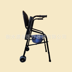 Chaise de toilette pliante réglable en hauteur avec roues antidérapantes pour personnes âgées et femmes enceintes, chaise de toilette portable YM 033 - Product Image 2