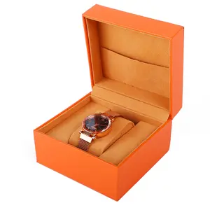 Hanhong fabrika üreticileri zarif tasarım izle paketi kutusu Deluxe PU deri hediye paketi Flip özel saat kutusu