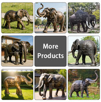 Sculpture d'éléphant en bronze personnalisée, décoration extérieure pour jardin et cour, artisanat métallique de haute qualité