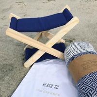 Oreiller de plage léger pour l'extérieur, hamac de tête en coton et bois de qualité supérieure pour le soutien du cou, appui-tête de plage pliable avec oreiller