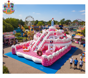 Castillo Inflable de PVC Resistente para Fiestas de Cumpleaños, Trampolín con Tobogán, Parque Infantil Inflable para Niños y Adultos, Alquiler <span class=keywords><strong>Comercial</strong></span> para Fiestas - Product Image 3