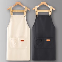 Tablier de cuisine en toile imperméable personnalisable avec logo, résistant à l'huile et réglable, pour serveur, charpentier et barista, lavable, outil