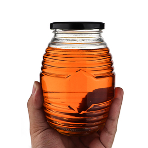 공장 생산 도매 다른 크기 100ml 250ml 500ml 1000ml 하이브/벌집 모양의 유리 꿀 항아리 - Product Image 2