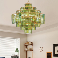 Lustre moderne de luxe personnalisé en verre de Murano en forme de pyramide, lampe suspendue pour la décoration intérieure de la maison, du salon et de la chambre à coucher